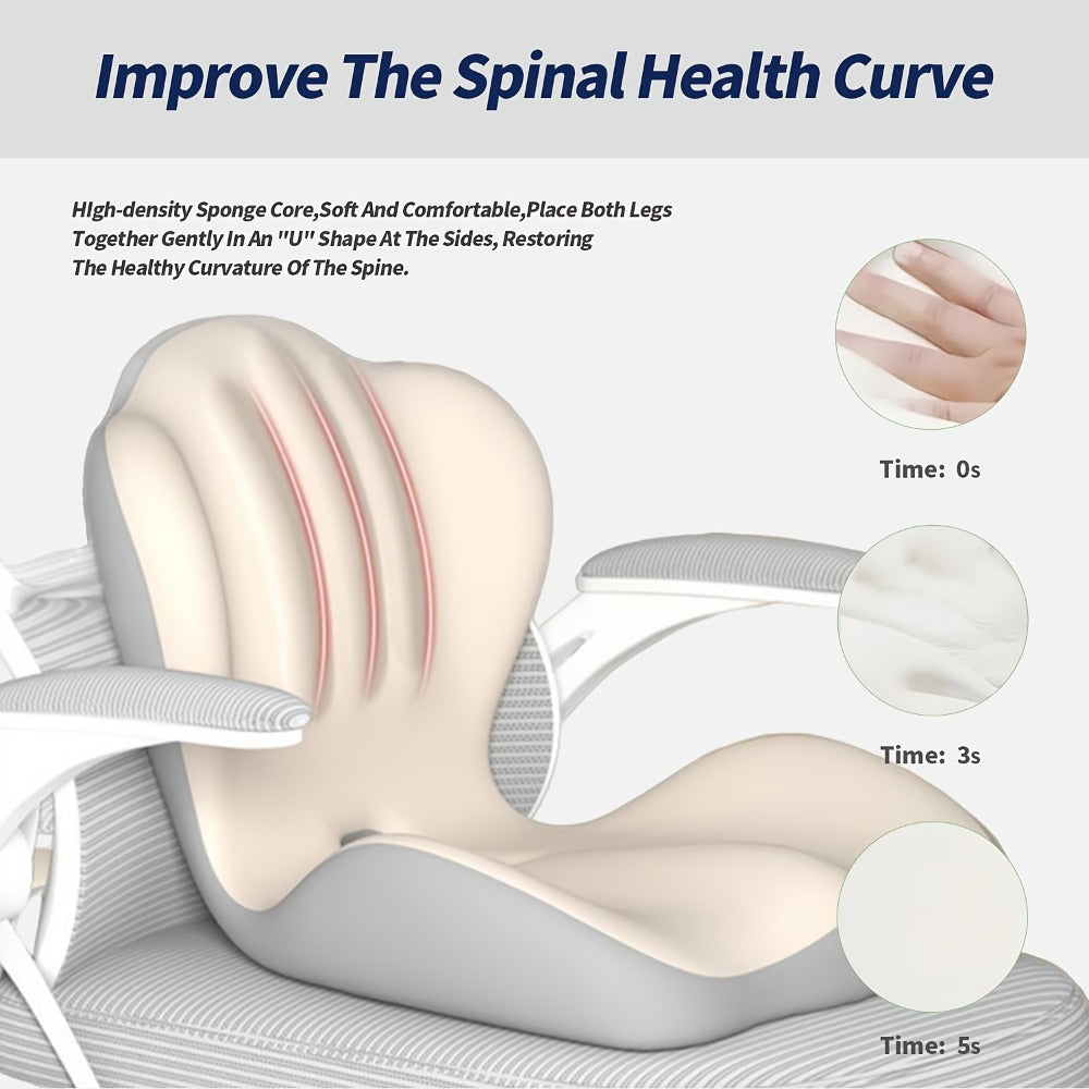 Hip & Lumbar Support Seat Cushion Ergonomic Memory Foam ¨C Breathable High-Density Back Support Pillow for Office Chair, Car Seat & Long Sitting, Daily Use or Gift