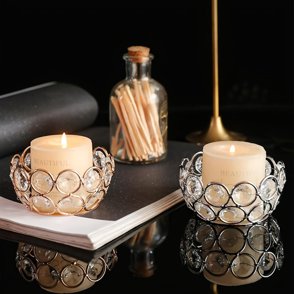 Tea Light Candle Holders Set of 20 ¨C Crystal Bowl Votive Holders for Wedding Centerpiece, Dining Table, Home Decor & Party ¨C Gold & Silver Glass Tealight Cups