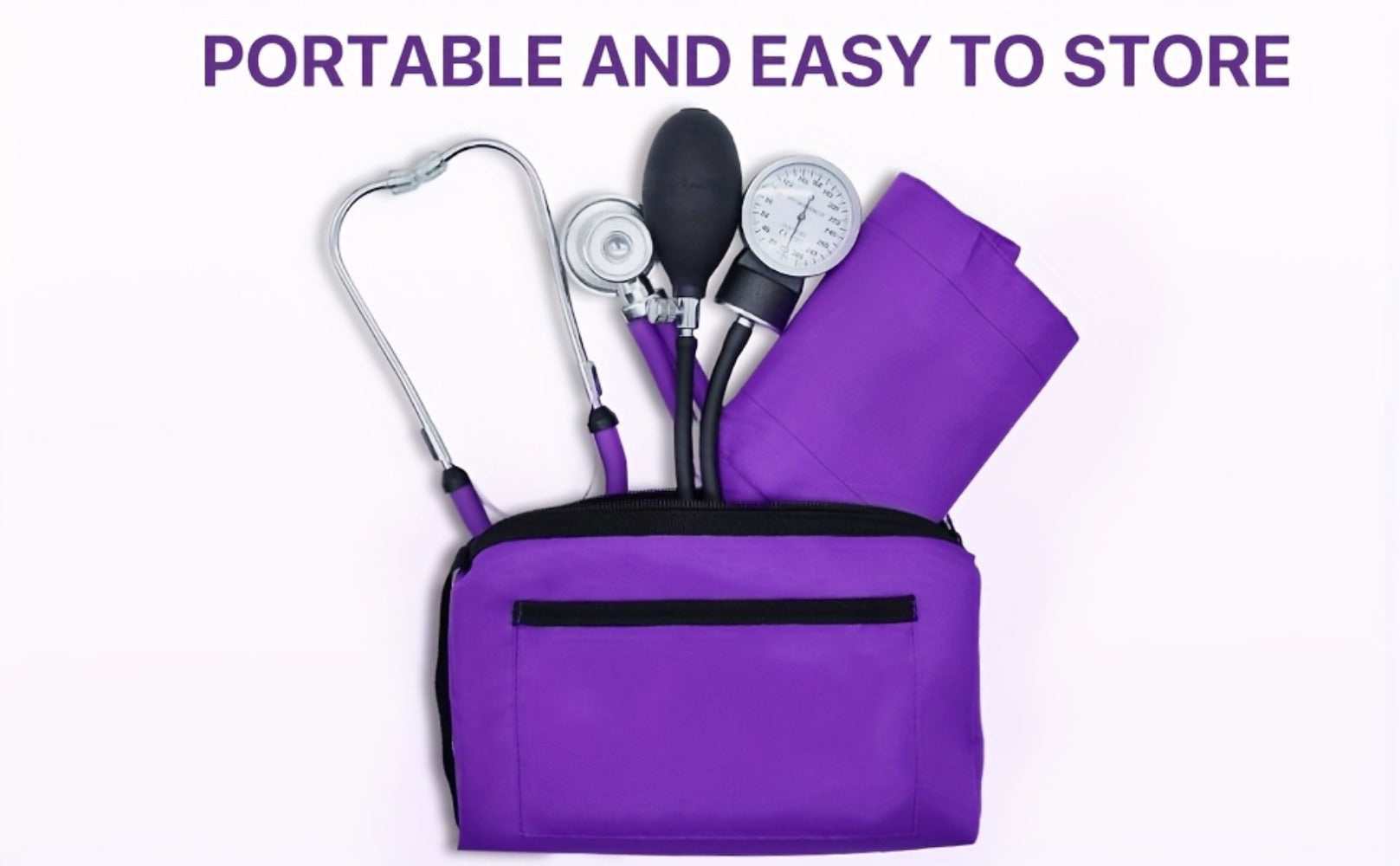 Aneroid Sphygmomanometer & Stethoscope 2-in-1 Set - Manual Blood Pressure Monitor with Nylon Cuff, Fixing Clip, Stethoscope, Portable Case & Accessories, Emergency BP Kit for Medical & Home Use