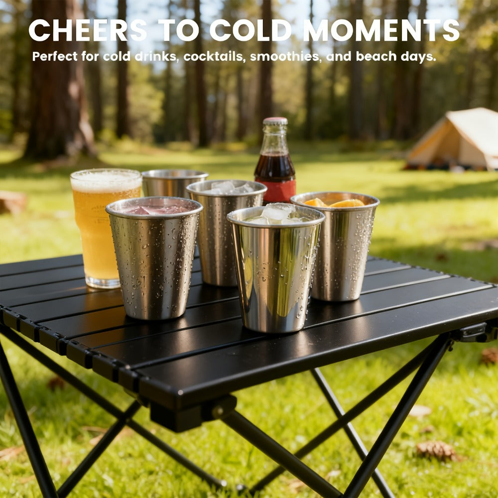 Stainless Steel Pint Glasses 12 Pack 16oz ¨C Unbreakable Metal Drinking Cups, Commercial Grade Stackable Barware, Dishwasher Safe Rustproof Beer Cocktail Glasses for Bar Restaurant Outdoor Camping Party