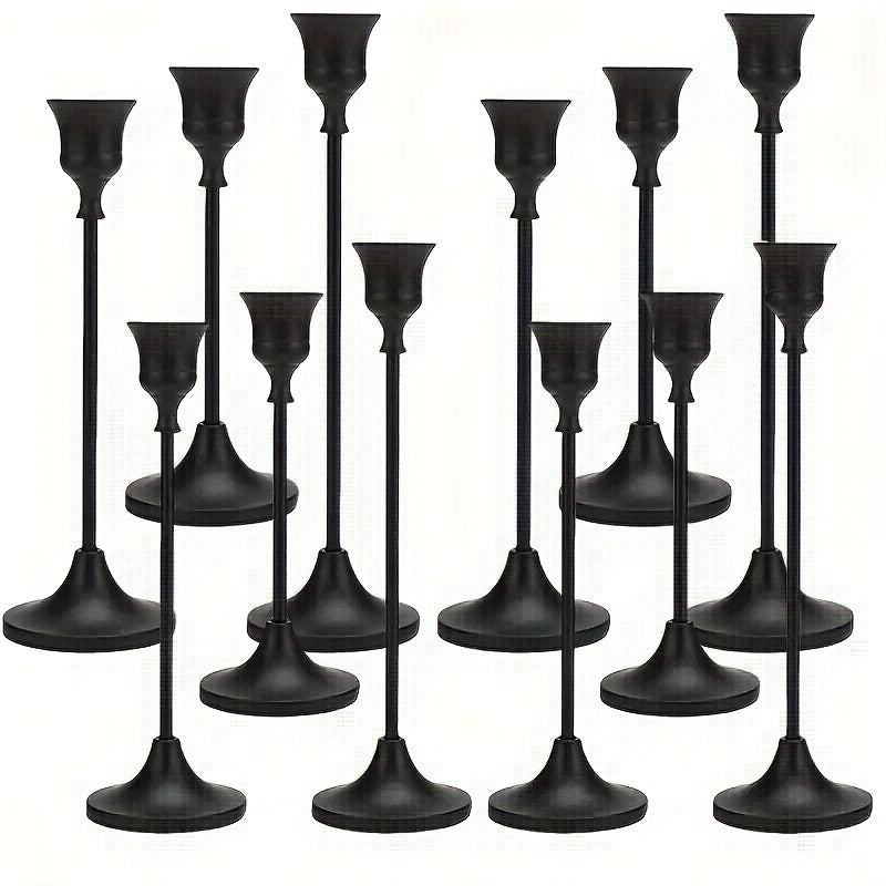 Metal Bell Candlestick Holders Set ¨C Vintage Copper & Black Taper Candle Holders for Wedding Centerpieces, Christmas Table Decor, Halloween, Anniversary, Birthday Party, Home & Hotel Decoration