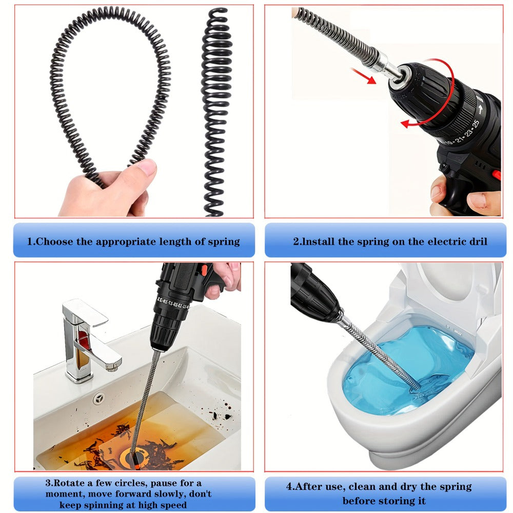 Drain Snake Pipe Unclogger 59 Inch Flexible Hair Clog Remover Tool for Sink, Toilet & Bathroom Drain ¨C Reusable Plumbing Snake Drain Cleaner, Easy to Use