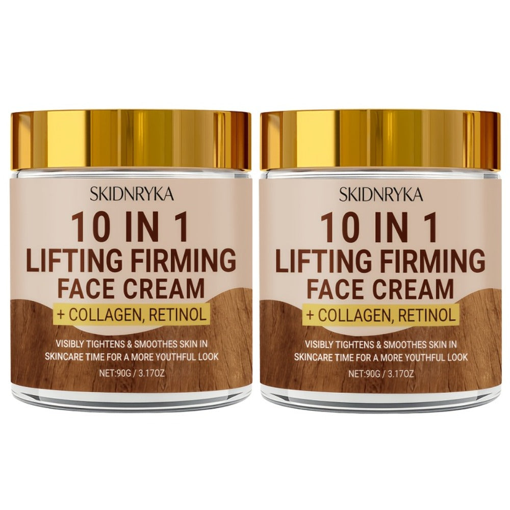 10-in-1 Firming & Lifting Moisturizing Face Cream for Women - Anti-Aging, Youthful Glow, Non-Greasy 90g | Buy 2 Get 1 Free Set | All Skin Types