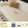 Plush Sofa Cover Bohemian Style Thickened Short Plush Non-Slip Machine Washable Pet Friendly Sofa Slipcover for Living Room Bedroom Office - Armrest Pad to 4 Seater