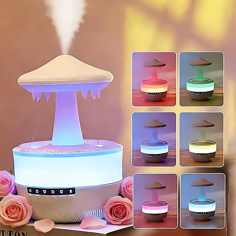 Aromatherapy Diffuser Humidifier Upgraded Colorful Raindrop Music Design 7-Color LED Night Light Large Capacity Quiet Operation for Bedroom Office Valentine Gift