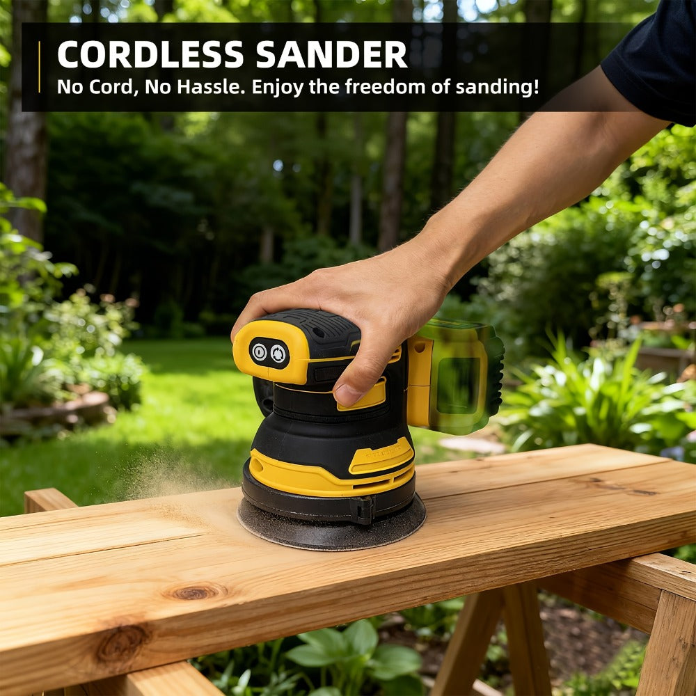 Cordless Orbital Sander Compatible with DeWalt DCB Battery ¨C 5-Inch Brushless Motor Variable Speed Palm Sander with 30pcs Sandpapers & Dust Collection Bag for Woodworking