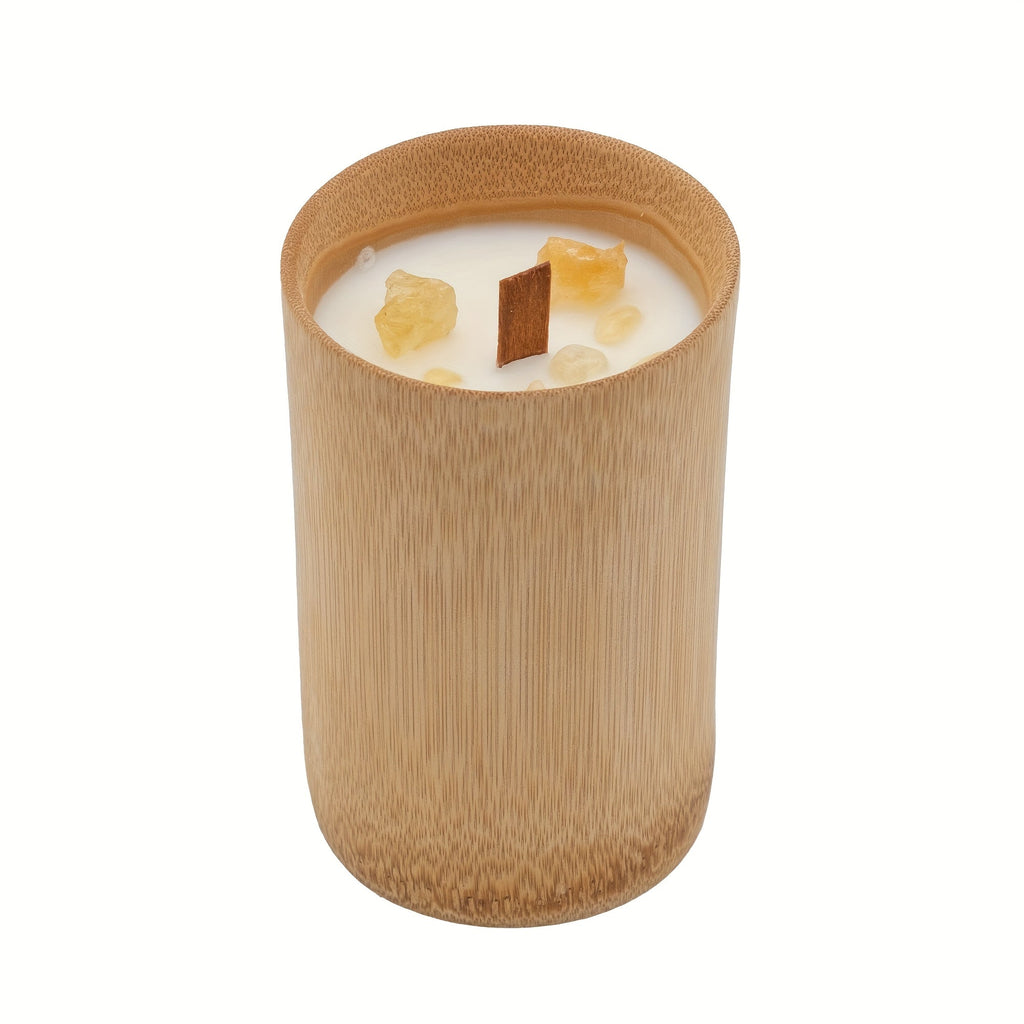 Scented Candles in Carbonized Bamboo Jar ¨C 60-Hour Long-Lasting Soy Wax Candle with Premium Fragrance ¨C Aromatherapy Gift for Home Decor, Spa, Housewarming, Christmas, Mom & Friends (8 Scents)