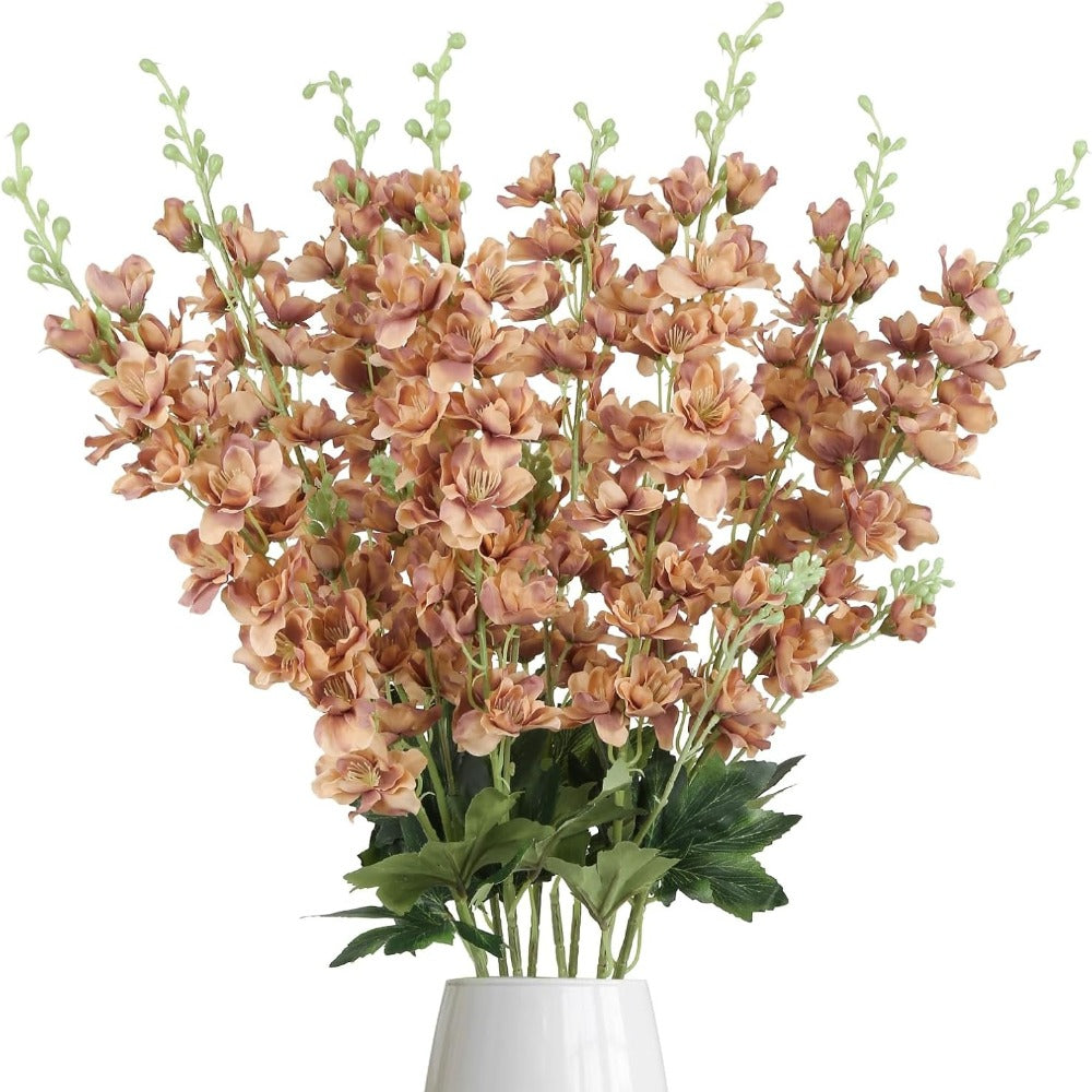 Artificial Delphinium Flowers 8pcs 33.5 Inch Faux Larkspur Stems for Wedding Centerpieces, Tall Silk Flower Bouquet for Home Vase Table Garden Decor