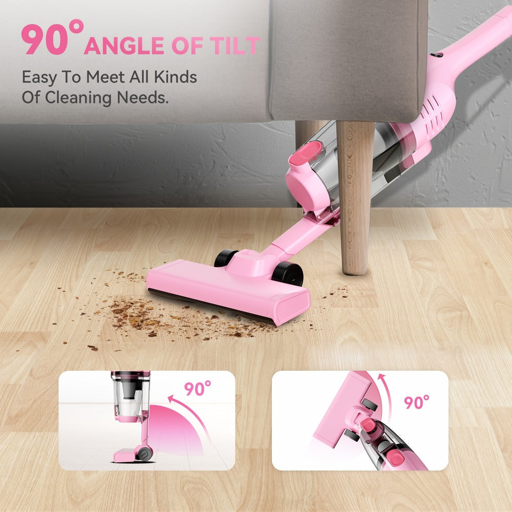 Corded Stick Vacuum Cleaner 20KPa 600W Motor 2-in-1 Bagless Upright Handheld Vacuum 0.8L Dustbin for Hard Floor Pet Hair Carpet Car Stairs Low Noise 65dB