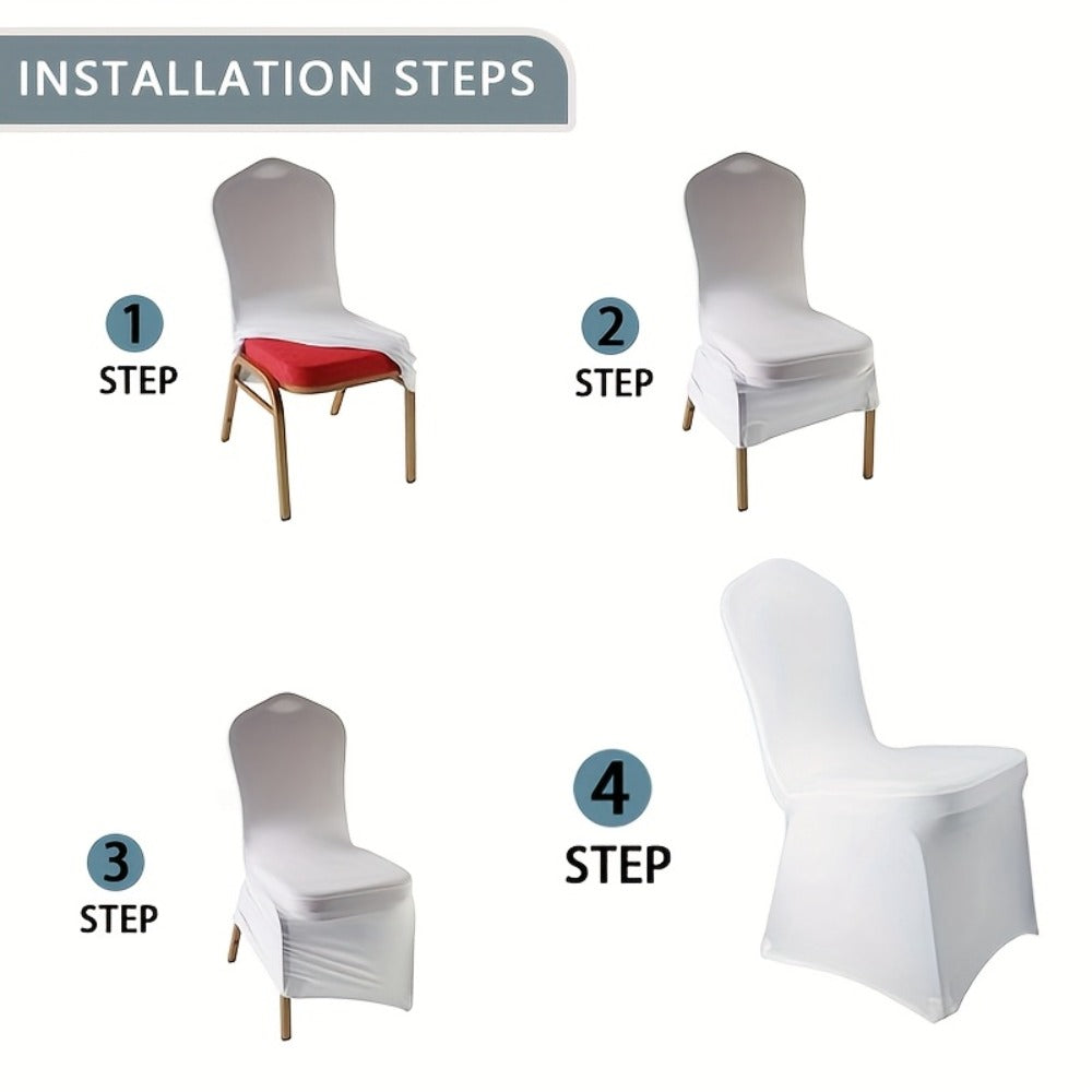 Spandex Chair Covers Bulk, Elastic Stretch Universal Fit Banquet Chair Protectors ¡ª Machine Washable Wedding Chair Covers for Weddings, Parties, Banquets & Events | Black & White | 30-150 Pack