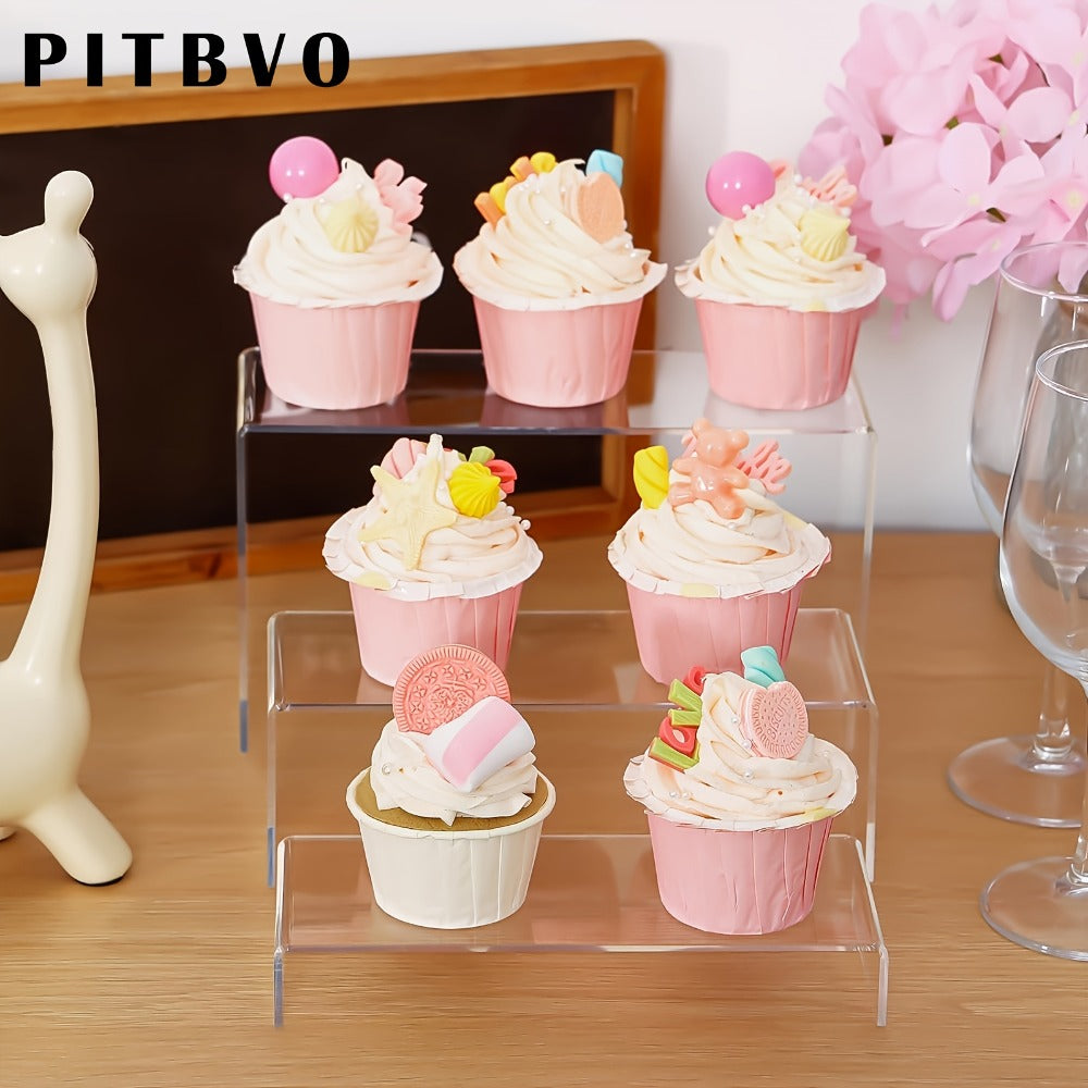 Acrylic Display Risers Clear Transparent Stands for Funko Pop Figures, Cupcakes, Jewelry, Perfume Bottles ¨C Multi-Size Display Shelf Organizer for Home, Store & Craft Show ¨C 10 or 20 Piece Set Large Size