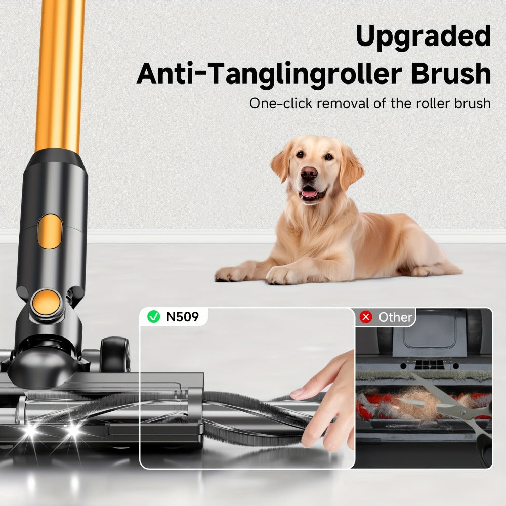 Cordless Stick Vacuum Cleaner 60Kpa 55-Min Runtime - Anti-Tangle Lightweight Handheld Vacuum for Hardwood Floor Carpet Pet Hair Corded Cordless 2200mAh Battery