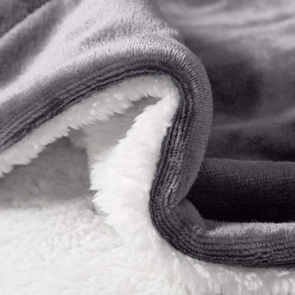 480GSM Sherpa Fleece Blanket ¨C Double-Sided Heavy Warm Throw for Couch, Bed & Travel, Reversible All Season, 13 Colors, 3 Sizes