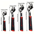 Adjustable Pipe Wrench Set 4pcs Heavy Duty Self-Locking - 6 8 10 12 Inch Chrome Vanadium Steel Non-Slip Grip for Plumbing Automotive Home Professional Use