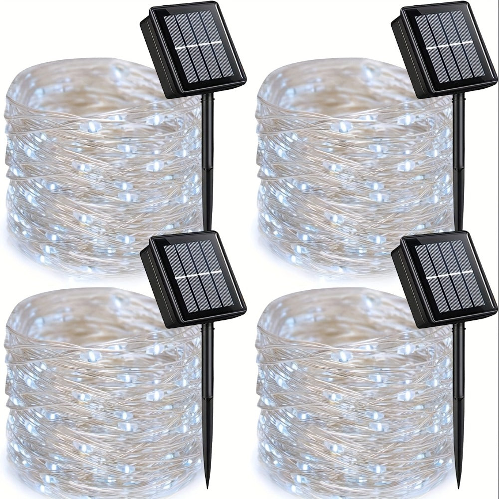 Solar Fairy String Lights Outdoor ¨C 110 LED Copper Wire Solar Twinkle Lights with 8 Modes & Touch Control for Christmas Tree, Garden, Patio, Wedding & Party ¨C 2, 4 or 8 Pack