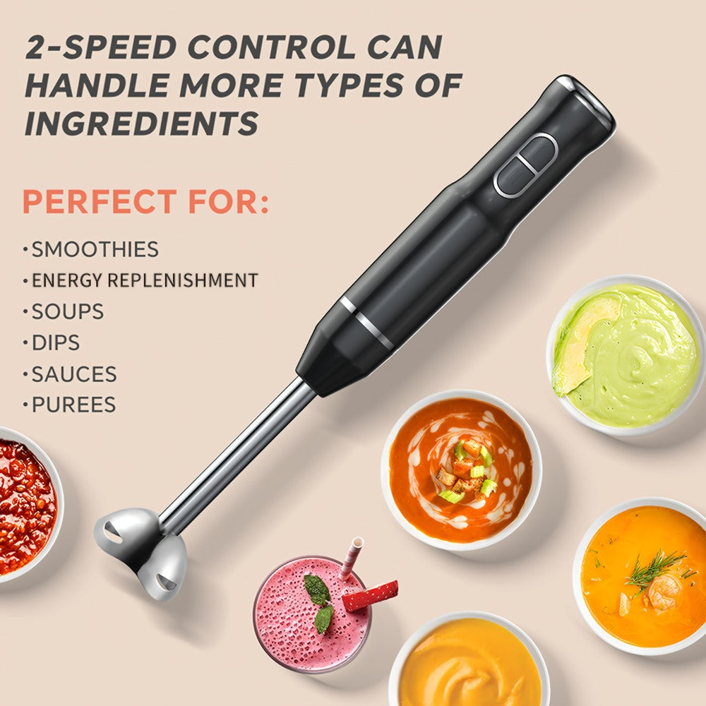 Immersion Blender 400W Handheld Stick Mixer with 2 Speeds & Turbo Mode 304 Stainless Steel Blades ¨C Corded Hand Blender with Detachable Base for Soup Smoothie Puree Baby Food
