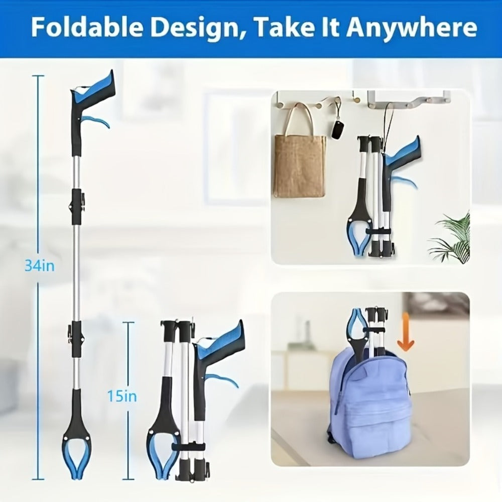 Reacher Grabber Tool Foldable with Magnetic Tip ¨C Long Reach Pickup Helper for Seniors, Lightweight Picker Upper for Home, Kitchen, Garden, High Shelves & Trash Pickup