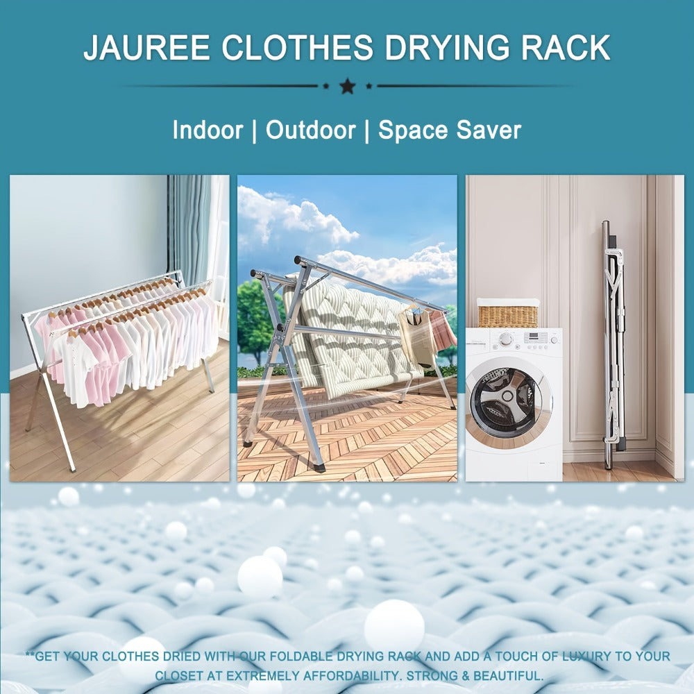 Stainless Steel Clothes Drying Rack Adjustable Retractable Foldable Indoor Outdoor Laundry Rack Heavy Duty