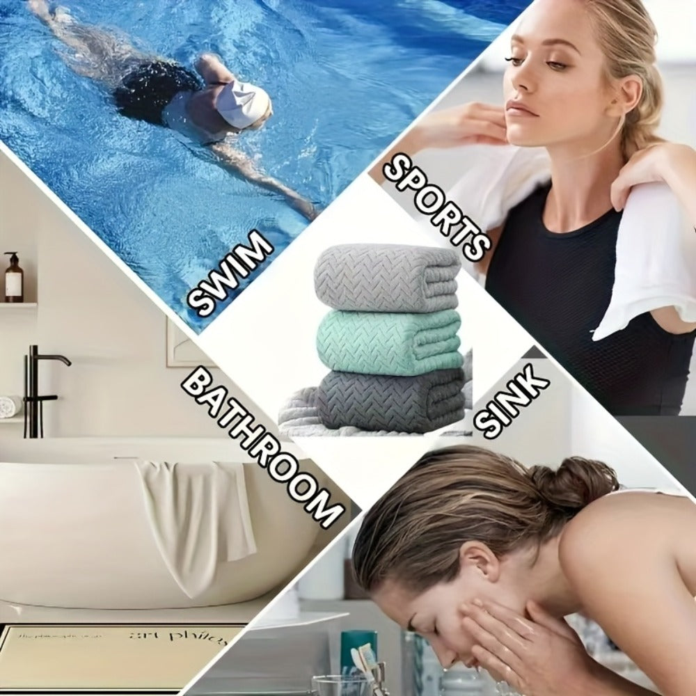 Microfiber Bath Towel Set 18/20pcs - Coral Fleece Absorbent Quick Dry Soft Large Bath Towels for Home Bathroom Spa Gift with Washcloths Bath Ball