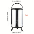 Stainless Steel Beverage Dispenser with Spigot Insulated Drink Bucket for Hot Cold Coffee Tea Juice Water Party Catering Drink Container 6L