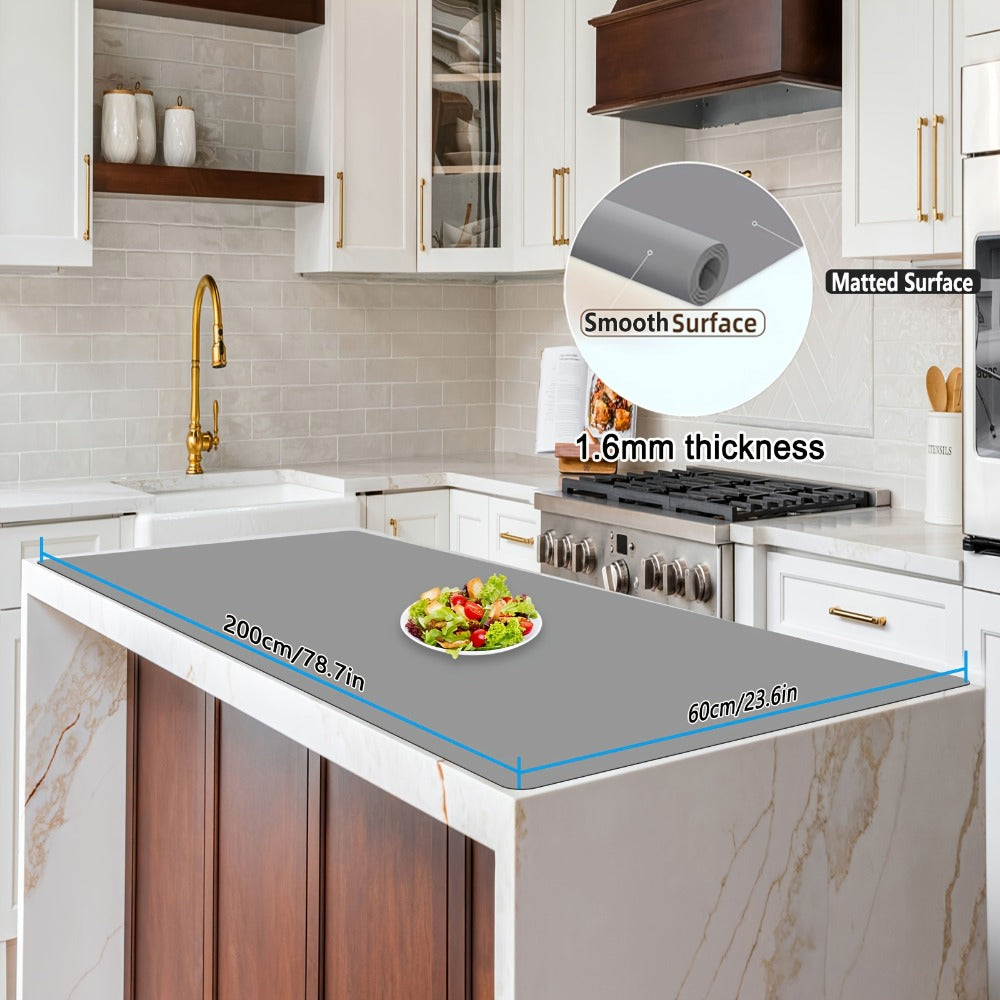 Extra Large Silicone Mat for Kitchen Counter ¨C Nonslip Heat Resistant Countertop Protector, Nonstick Waterproof Craft Mat & Placemat, Multiple Sizes & Colors