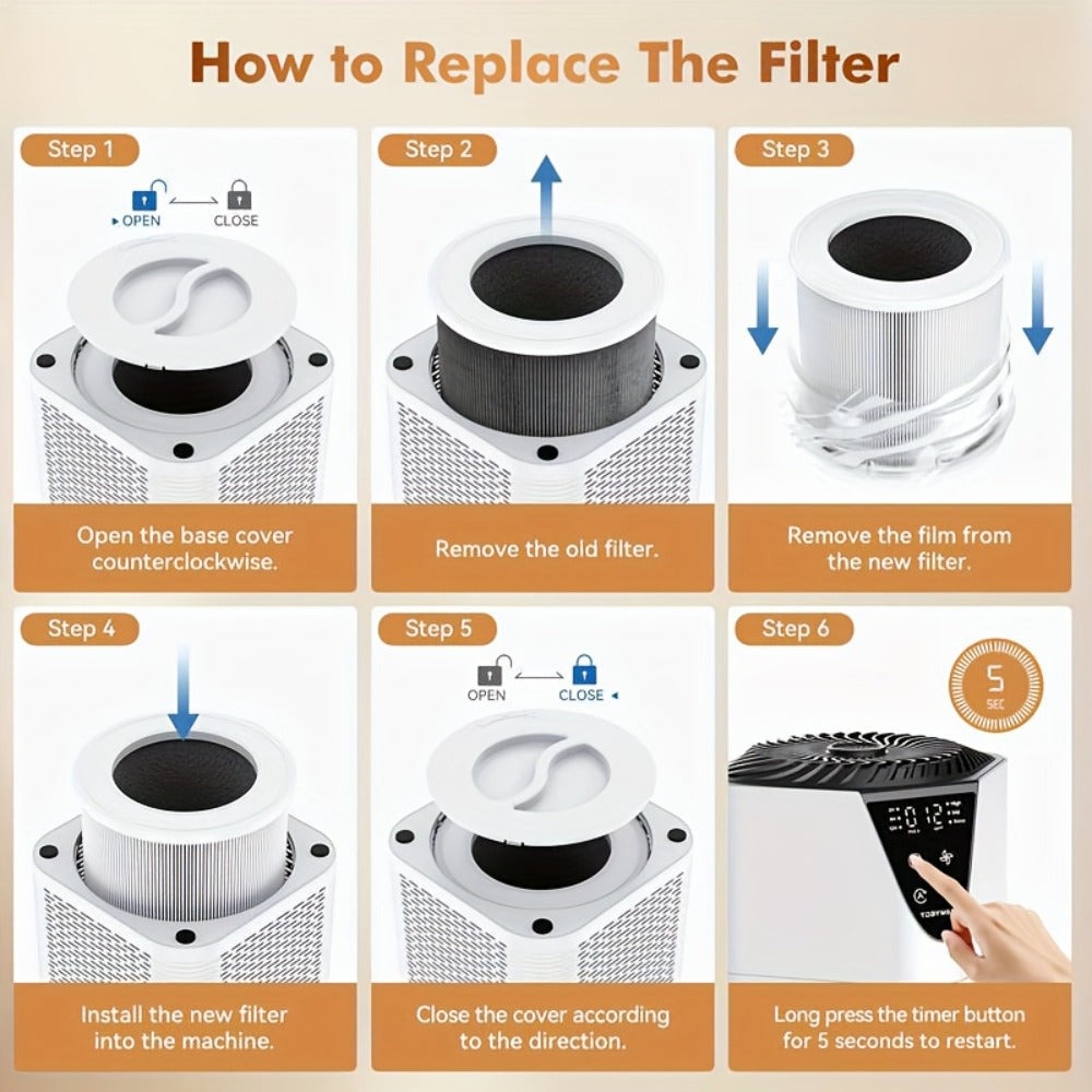 Air Purifier H13 True HEPA Filter for Large Room - Aromatherapy Diffuser, 1076 Sq Ft Coverage, 25dB Ultra Quiet, Removes 99.97% Odors Dust Smoke, Bedroom Kitchen Living Room, Energy Saving Night Light