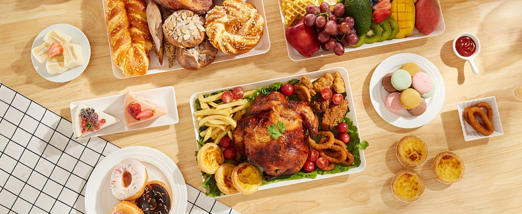 Serving Tray Set of 4 ¨C Reusable Plastic Platters for Fruit, Cookies, Dessert & Snacks | Kitchen Party Organizer