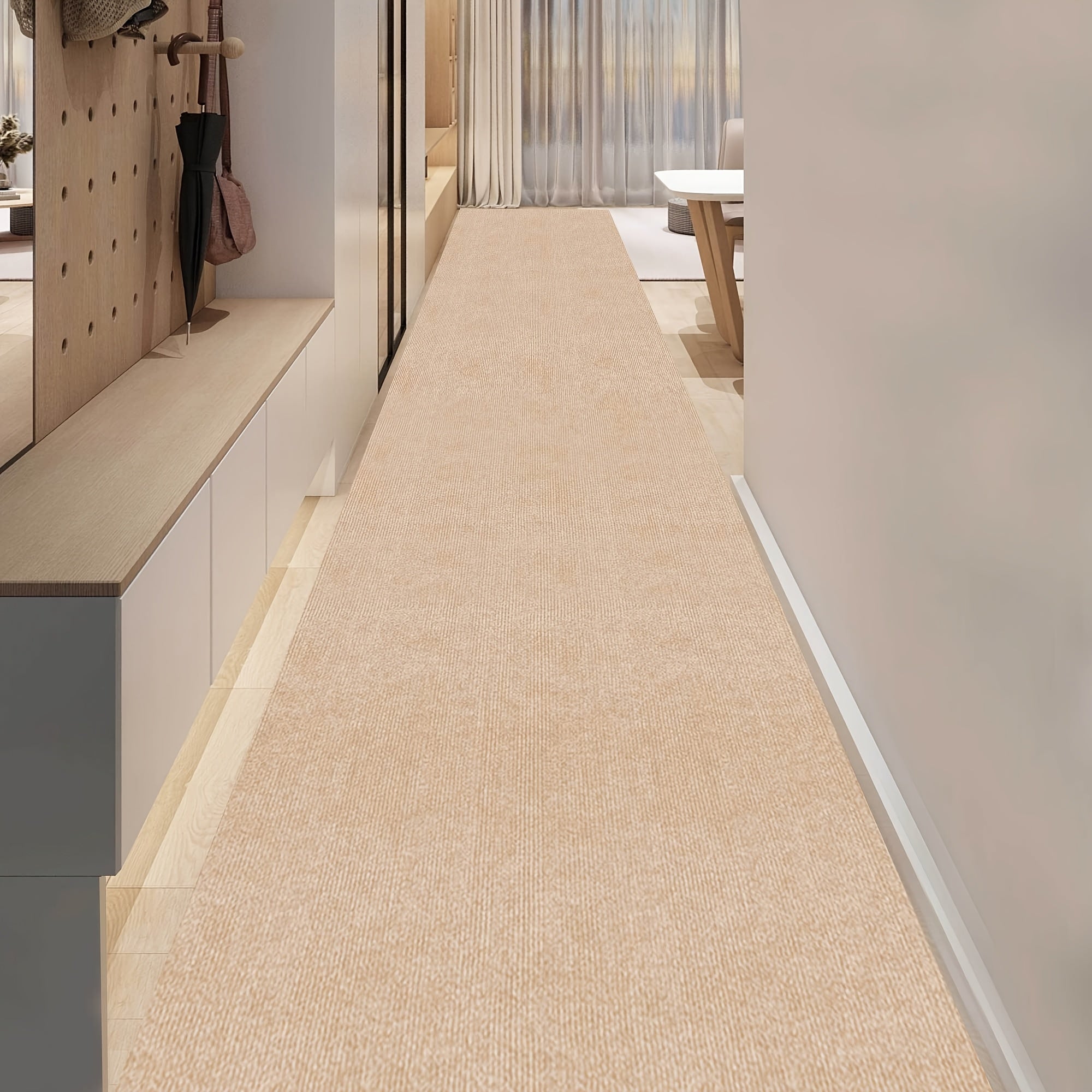 Striped Runner Rug Non-Slip Machine Washable ¨C 100% Polyester PVC Backing Indoor Outdoor Hallway Mat, Soundproof 0.2¡± Thick Carpet for Kitchen, Patio & Entryway ¨C 5 Colors, 4 Sizes