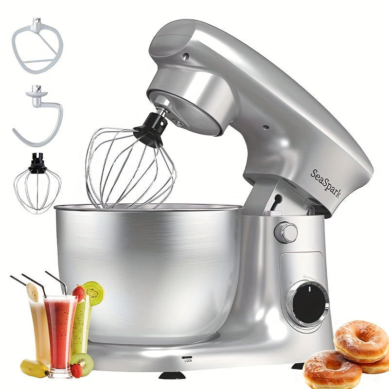 3-in-1 Stand Mixer 10-Speed Tilt-Head with Pulse - 5.5QT Stainless Steel Bowl Kitchen Mixer with Dough Hook, Flat Beater & Egg Whisk, Spatula Included, 5L Capacity, Red, Black, Silver