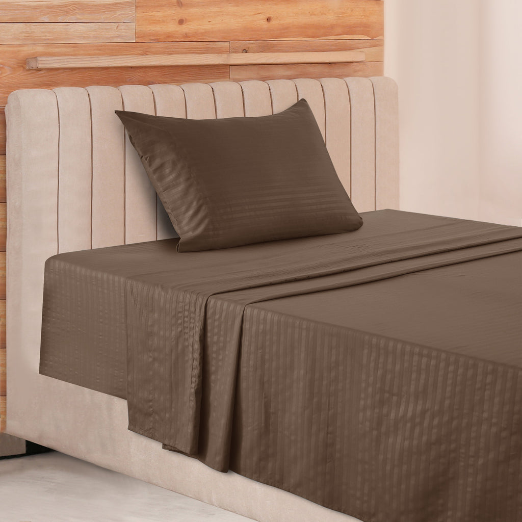 Bed Sheets Set 4/3 Piece Striped - Deep Pocket Fitted Sheet, Soft Breathable Cooling Microfiber Bedding with Pillowcases, Wrinkle Fade Stain Resistant, Hotel Luxury Quality for All Bed Sizes