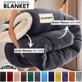 480GSM Sherpa Fleece Blanket ¨C Double-Sided Heavy Warm Throw for Couch, Bed & Travel, Reversible All Season, 13 Colors, 3 Sizes