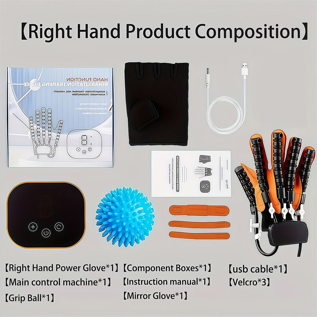 Rehabilitation Robot Gloves for Hand & Finger Training, Air Pressure Finger Exercise Device with LCD Touch Screen, Stroke Recovery & Finger Separation Rehab Glove for Elderly, Left or Right Hand M-XXL