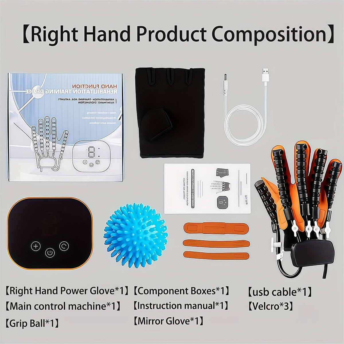 Rehabilitation Robot Gloves for Hand & Finger Training, Air Pressure Finger Exercise Device with LCD Touch Screen, Stroke Recovery & Finger Separation Rehab Glove for Elderly, Left or Right Hand M-XXL