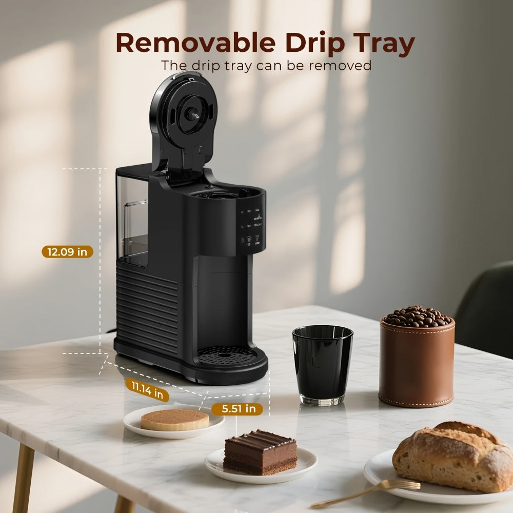 Programmable Coffee Maker 5-Cup & K-Cup Compatible 24-Hour Timer Keep Warm Drip-Free Washable Filter Stainless Steel Home Office Brew Station