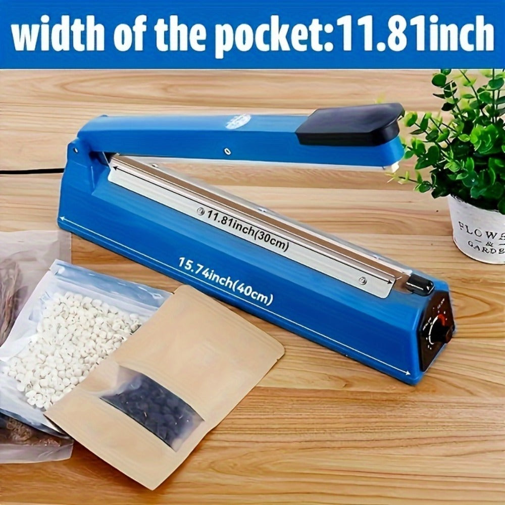 Impulse Heat Sealer 8¡± & 12¡± | Adjustable Temperature Poly Bag Sealing Machine for Plastic, Mylar, PE & PP Bags ¨C Portable Manual Heat Sealer for Home, Restaurant, Retail & Food Storage