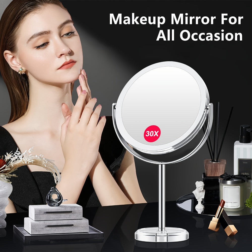 1X/30X Magnifying Makeup Mirror with Stand ¨C Double Sided 360¡ã Rotation Vanity Mirror for Travel & Home