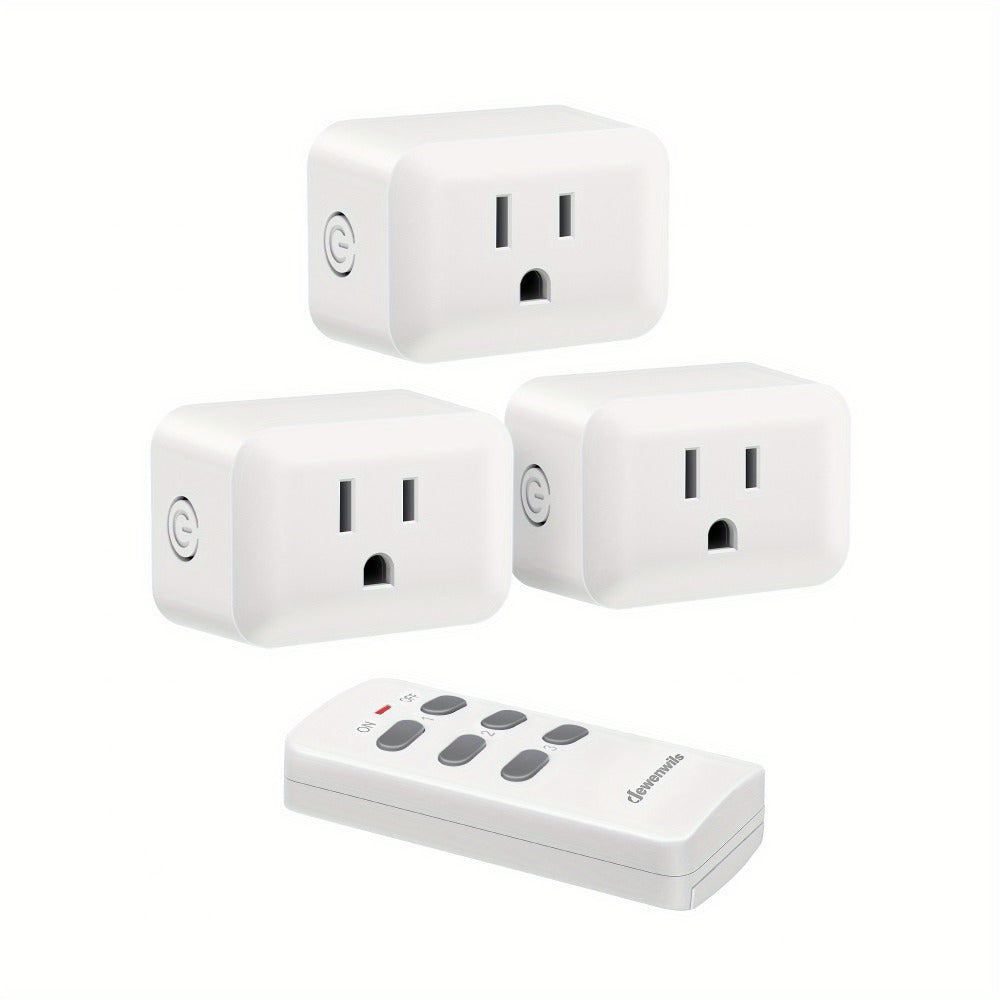 Wireless Remote Control Outlet Switch 100ft RF Range Programmable Expandable Plug-in Remote Light Switch No Wiring for Lamps Fans Appliances Indoor Use