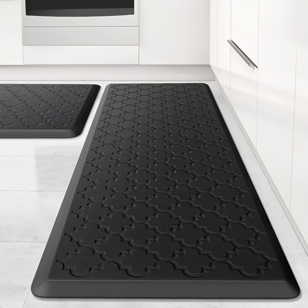 Anti-Fatigue Kitchen Floor Mat ¨C Cushioned PVC Foam Non-Slip Ergonomic Standing Mat for Kitchen, Office, Sink & Laundry, 2 Sizes ¨C Gray & Black