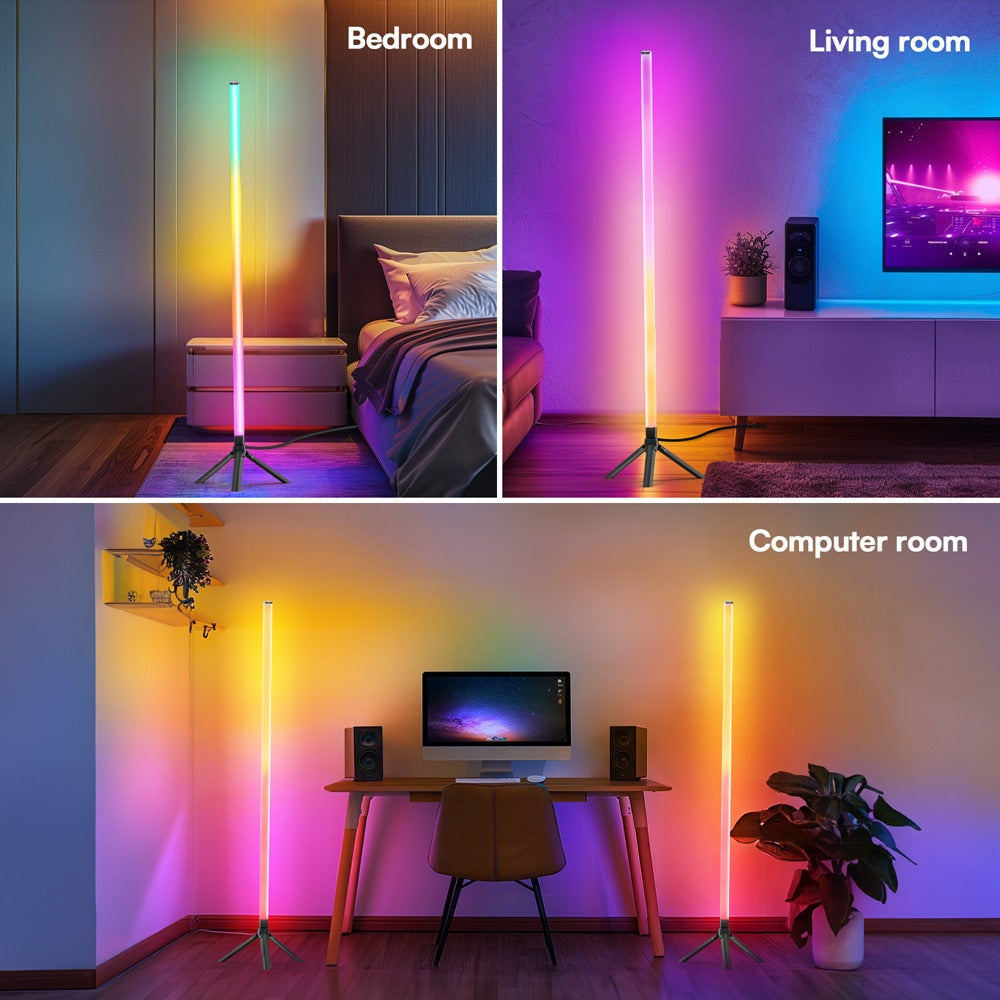 RGB Tube Light with Stand ¨C Smart App & Remote Control, Music Sync Color Changing, Timing, USB Powered for DJ Lighting, Photography, Dance Club, Game Room & Festival (1 or 2 Pack)