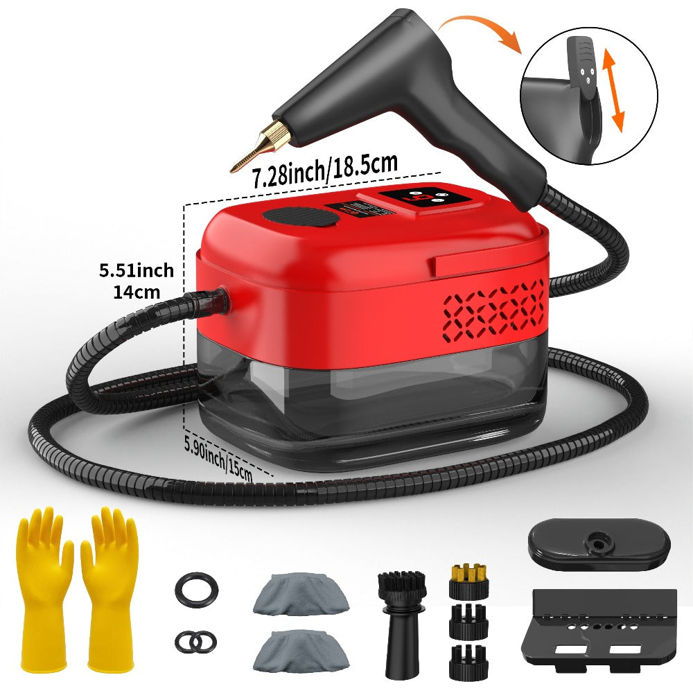 Carpet Steam Cleaner Handheld with LCD Display 1200ml Tank Gear Switch High Temperature for Kitchen Sofa Floor Tile Grout Home