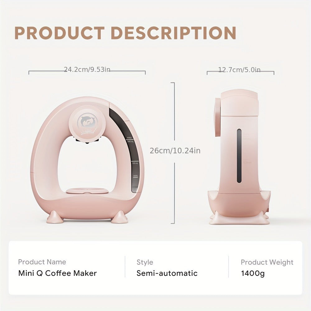 Espresso Coffee Maker 2-in-1 Single Serve Compatible with K-Cup and Ground Coffee Americano Mini Coffee Machine Tea Maker with Filter K-Cup Adapter 4-8oz Pink Champagne Gray Black