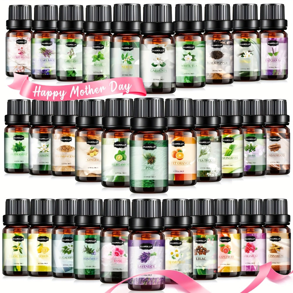 Essential Oils Set 12 26 32 48 Pcs Aromatherapy Gift Kit Lavender Eucalyptus Tea Tree Peppermint for Diffuser Humidifier Candle Soap Making Birthday Holiday Gift