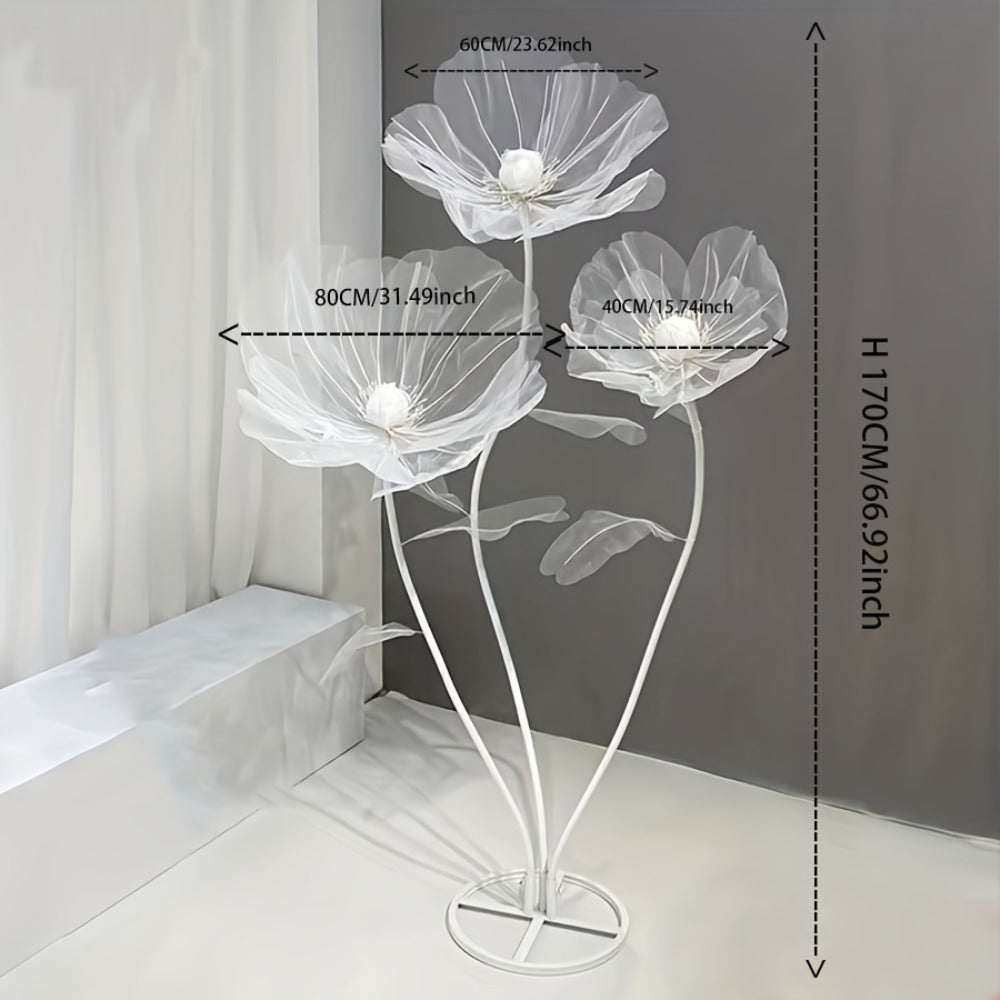 Artificial Silk Peony Flowers Giant Set of 3 Large Fake Flowers with Base & Branches for Wedding, Birthday Party, Home Decor & Window Display ¨C 8 Colors