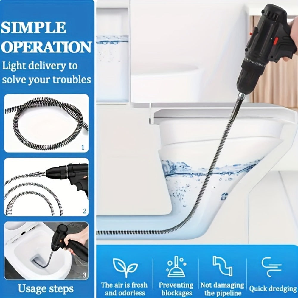 Drain Snake Pipe Unclogger 59 Inch Flexible Hair Clog Remover Tool for Sink, Toilet & Bathroom Drain ¨C Reusable Plumbing Snake Drain Cleaner, Easy to Use