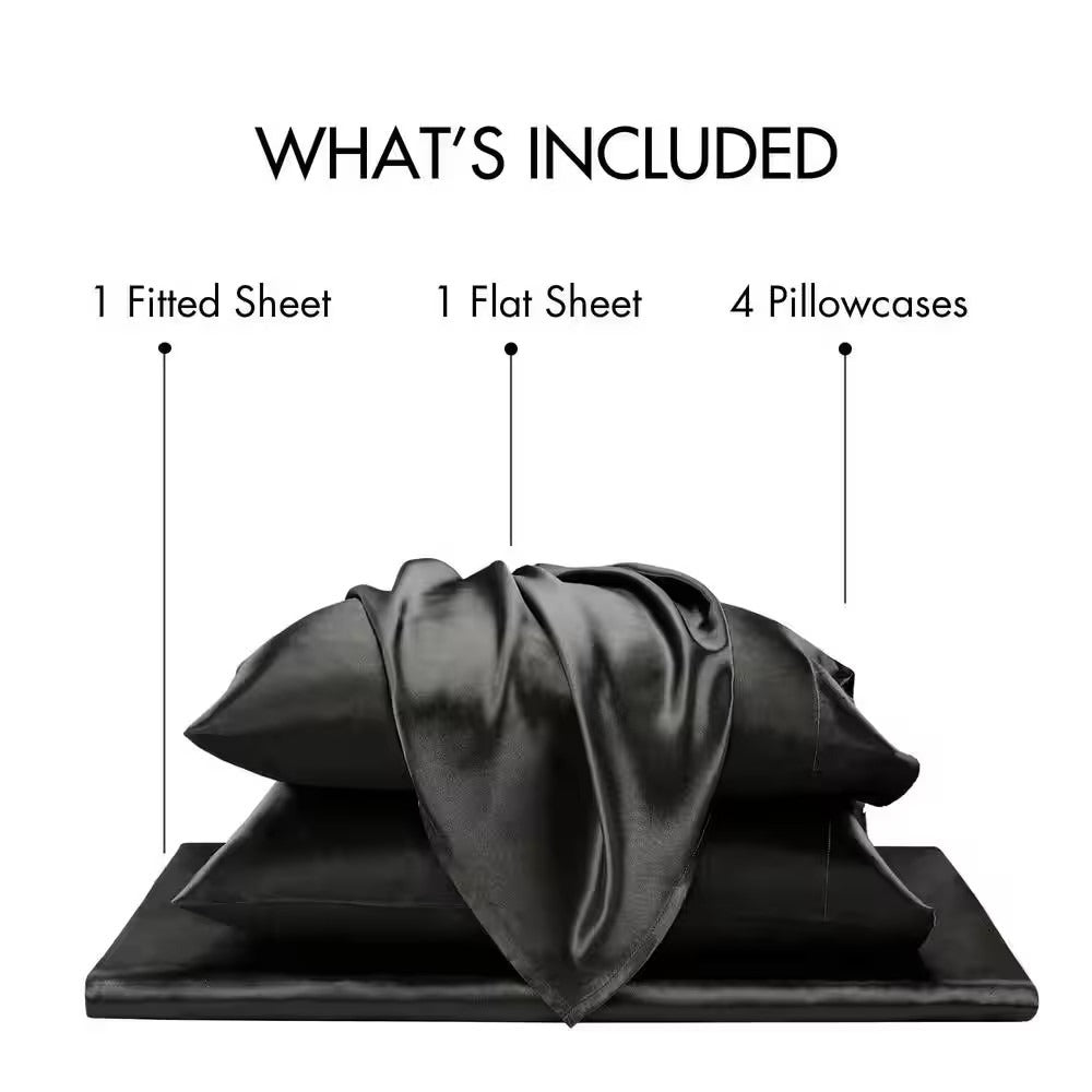 Satin Bed Sheets Set 2100TC Ultra Soft 3/4pcs ¨C Silky Smooth Breathable Satin Bedding for Twin Full Queen King, 5-Star Luxury Hotel Experience, Solid Color, 7 Colors Available