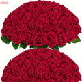 Artificial Roses Bulk with Long Stems ¨C Real Touch Velvet Fake Flowers for Wedding Bouquet, Bridal Centerpiece, Valentine's Day, Mother's Day, Home Decor (50/100pcs, Multi Colors)