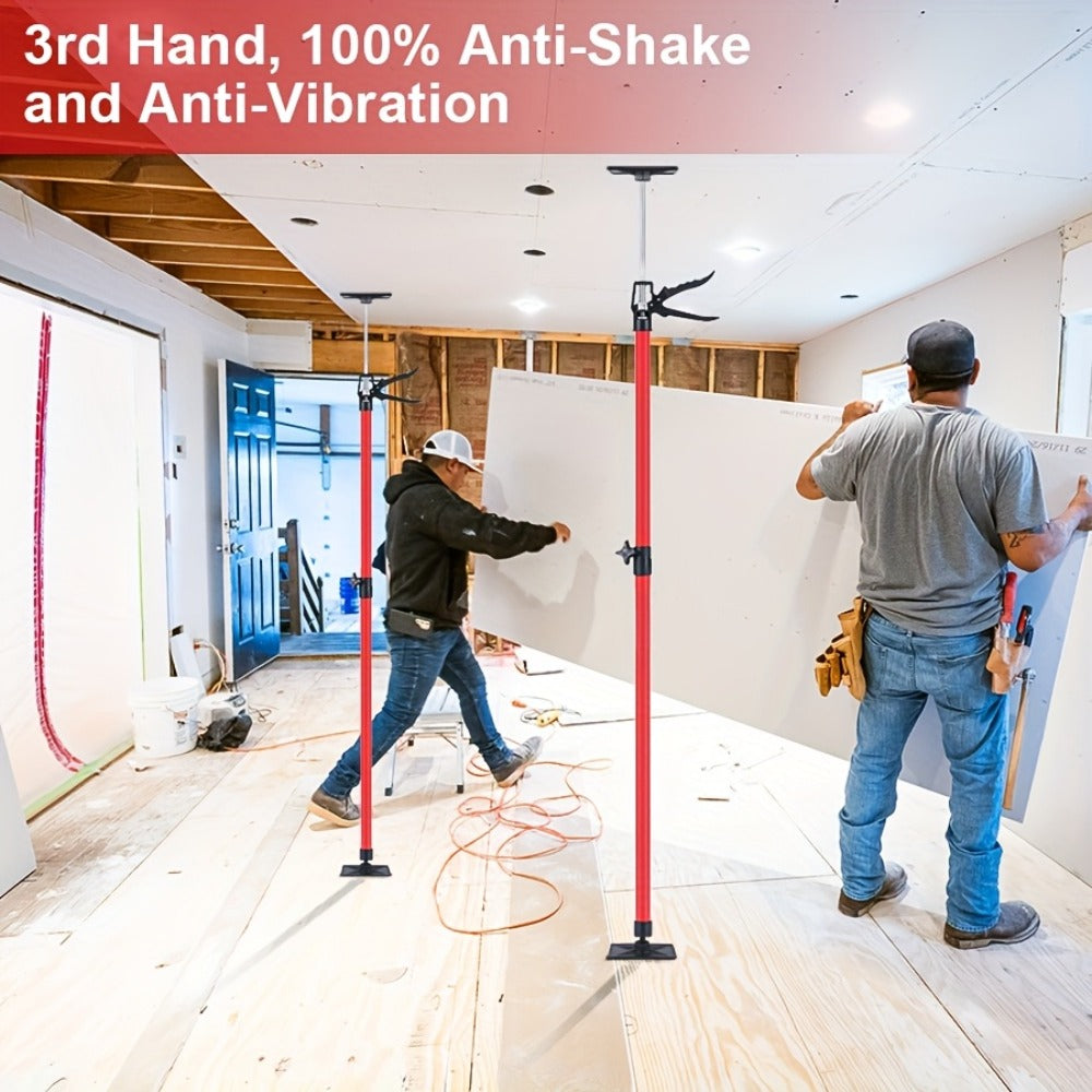 Telescopic Support Rod Adjustable 11.8-114in 154 lb Heavy Duty Anti-Slip Third Hand Support System 2pcs Drywall Lifting Cabinet Jack Wardrobe Installation Prop Tool-Grade Support Kit