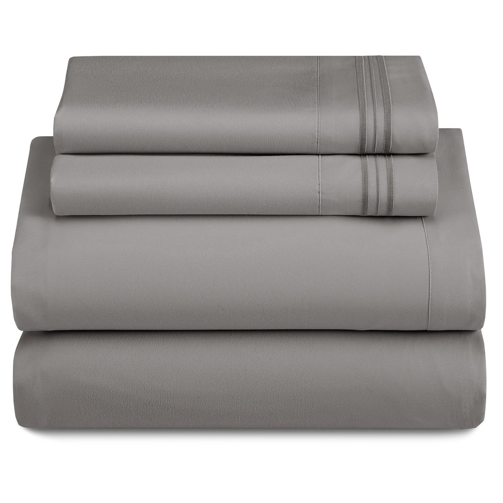 Bed Sheets Set 4-Piece Microfiber 1800 Series Deep Pocket Fitted Sheet Flat Sheet Pillowcases Soft Breathable Wrinkle Fade Resistant Twin Full Queen King Cal King 20 Colors