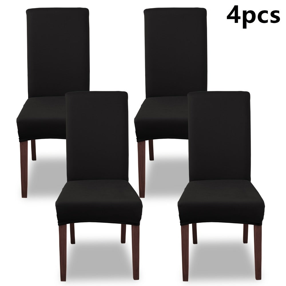 Silky Fiber Elastic Dining Chair Covers Set | Stretch Milk Fiber Slipcover, All-in-One Furniture Protector for Kitchen Wedding Office Hotel Living Room, 4pcs or 6pcs, 8 Colors
