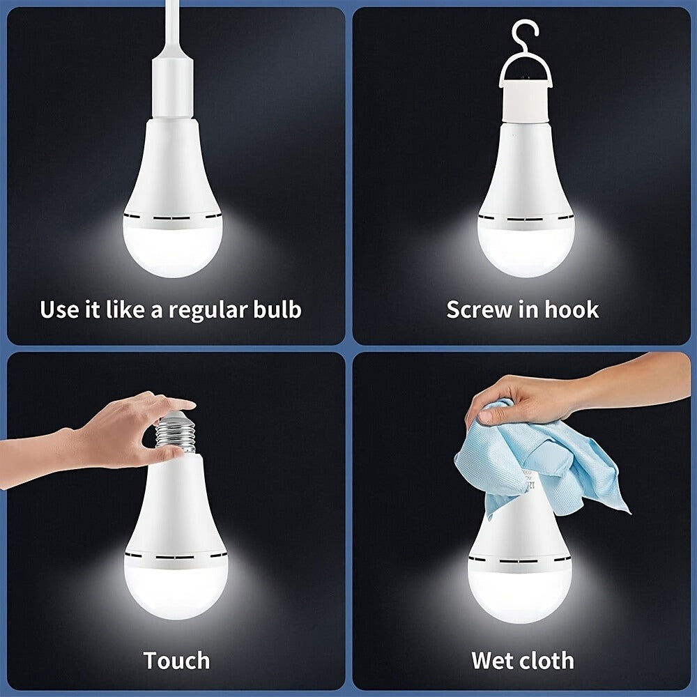 Emergency Light Bulb for Power Outages, Self-Charging Battery Backup LED Bulb 1200mAh 60 Watt Equivalent, Stays On During Blackout, E26 Base Rechargeable Backup Bulb for Home Safety Daily Use
